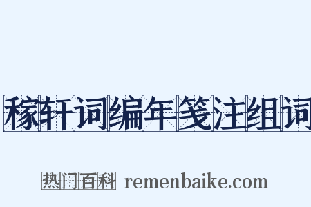 稼轩词编年笺注组词是什么意思的图片